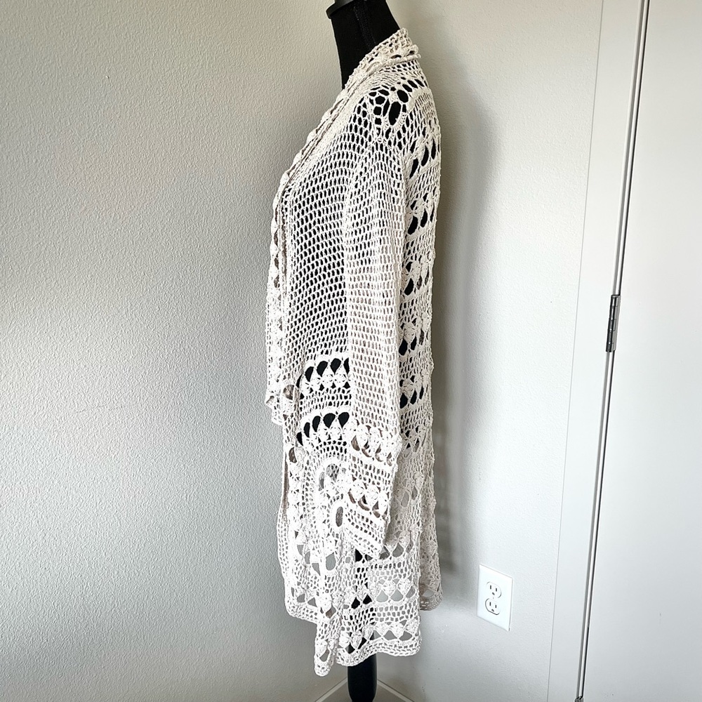 EXC • Free People Harmony Crochet Cardigan in Cream • - Picture 4 of 10